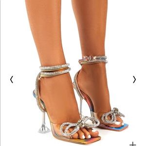 Diamanté Square Bow Heels